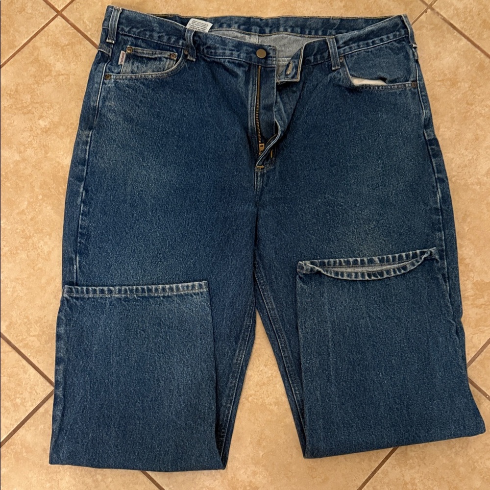 Carhartt Men's Relaxed Fit Blue Work Jeans